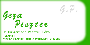 geza piszter business card